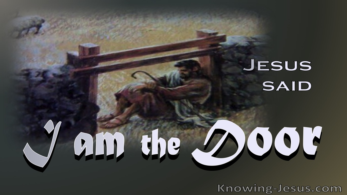 John 10:7 Jesus Said I Am The Door Of The Sheep (gray)